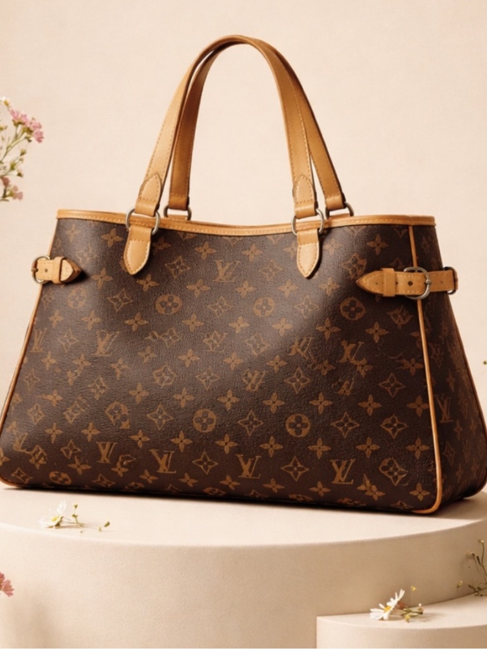 Authentic Louis Vuitton Monogram Batignolles Horizontal Shoulder Bag.